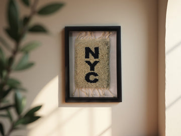 Framed NYC Wall Art – Hand-Tufted Moroccan Rug-Inspired City Decor