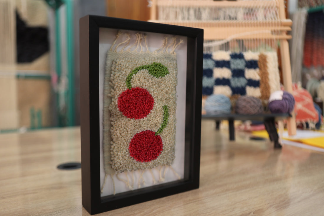 Framed Triple Cherry Tufted Wall Art – Pink & Red Fruit Decor – Handmade Wool Tapestry – Colorful Minimalist Kitchen Art – Moroccan Textile Gift (Copy)