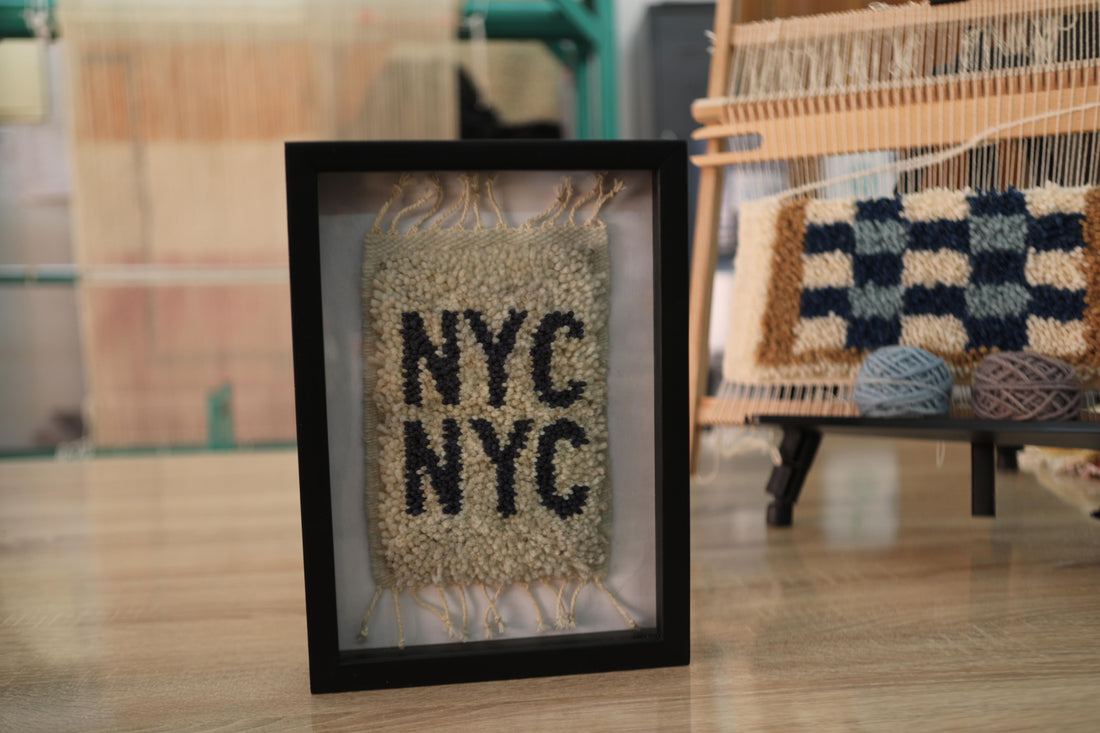 Double NYC Framed Wall Art – Hand-Tufted Moroccan Rug Style Wool Wall Hanging