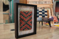 moroccan rug, chevron pattern wall art, v design mini rug, handwoven framed rug, tribal textile art, wool rug wall decor, knot by knot moroccan weaving, 25x31 cm rug, modern moroccan decor
