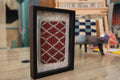 moroccan rug, red diamond moroccan wall art, framed mini rug, hand-knotted moroccan textile, traditional berber pattern, boho decor, small moroccan rug, wool wall hanging, artisan home decor, knot by knot rug
