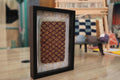 moroccan rug, brown and gold rug art, framed mini moroccan rug, handmade wool textile, berber design, knot by knot weaving, artisan moroccan rug, moroccan wall hanging, traditional rug decor, boho mini rug
