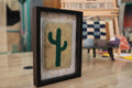 moroccan rug, cactus art, cactus wall decor, green cactus textile, hand knotted mini rug, moroccan wall hanging, cactus wool tapestry, 