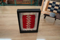 moroccan rug, diamond motif rug, red and beige rug art, framed moroccan textile, hand knotted rug, wall art moroccan wool, tribal boho decor, mini moroccan rug, knot by knot rug, berber wall hanging
