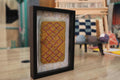 moroccan rug, diamond pattern rug, framed mini rug, moroccan wall hanging, yellow red moroccan rug, hand knotted moroccan textile, bohemian wall art, moroccan home decor, traditional moroccan design, small framed rug, 25x31 cm wall decor
