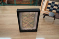 moroccan rug, diamond pattern wool rug, pastel grid rug art, hand-knotted textile, ivory wool framed rug, berber rug mini artwork, geometric wool wall hanging, moroccan home decor
