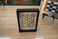 moroccan rug, dotted wool art, colorful mini rug, handmade rug wall hanging, ivory wool tapestry, knot by knot moroccan rug, framed textile art, berber rug decor
