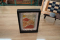 moroccan rug, desert landscape wool rug, framed mini moroccan rug, earth tone tapestry, hand-knotted wool wall art, sahara moroccan rug, sand dunes design, orange terracotta rug, 25x31 cm framed rug, knot by knot rug, desert sunset rug, bohemian moroccan decor
