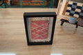 moroccan rug, pink x rug, mini wool tapestry, hand-knotted wall art, framed moroccan decor, small rug art, boho moroccan textile, geometric wall piece, traditional weaving, knot by knot rug, 25x31 cm
