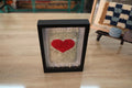 red heart rug, moroccan rug, hand-knotted wall art, framed textile decor, mini rug art, wool wall hanging, love art piece, moroccan handmade knot by knot, romantic gift decor
